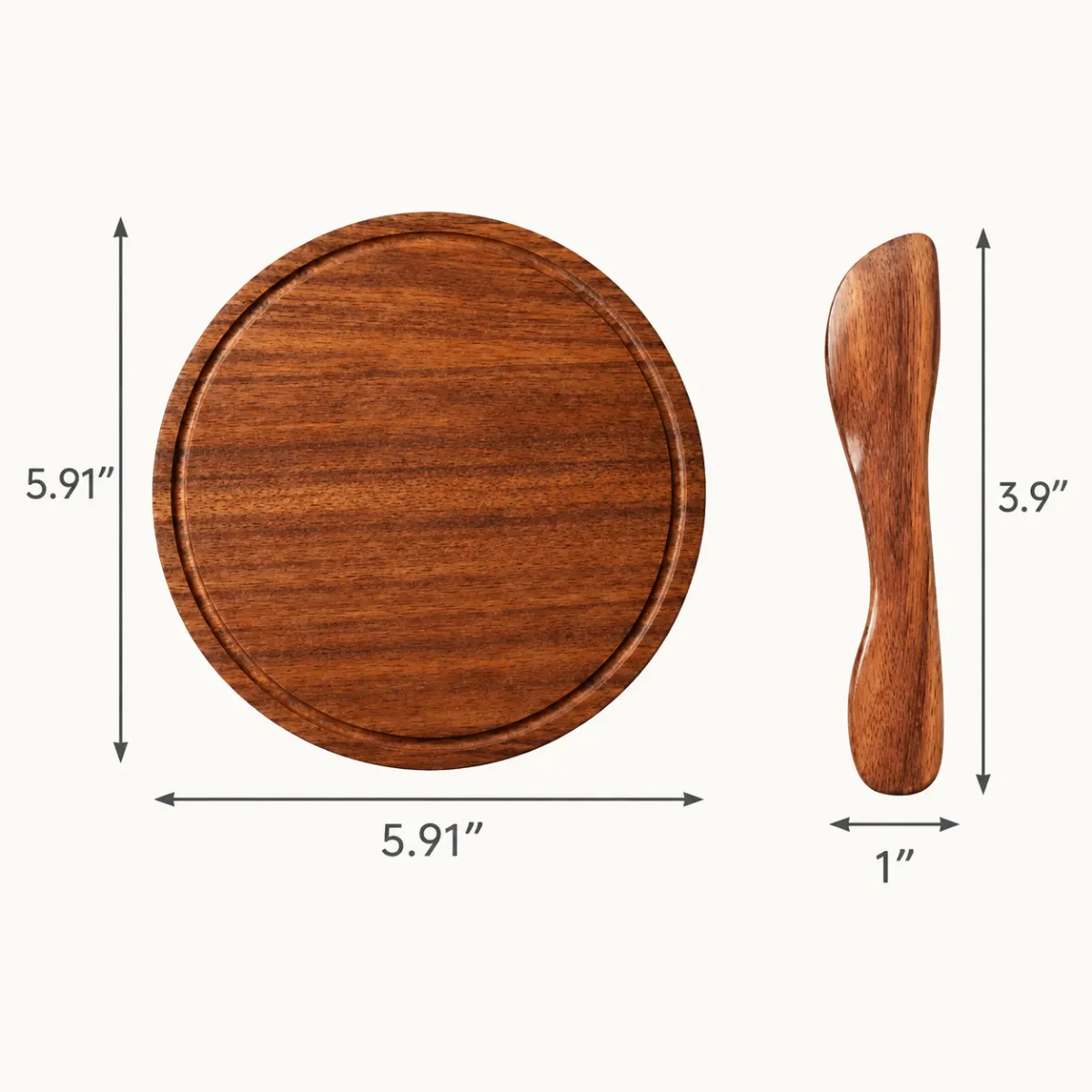 Mini Wood Cutting Board + Knife + Mini Babka
